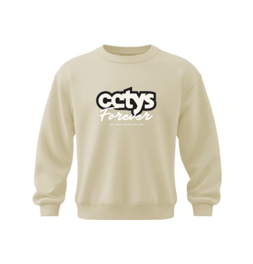 Sudadera Varsity Unisex Bordada CETYS Forever Color Tan