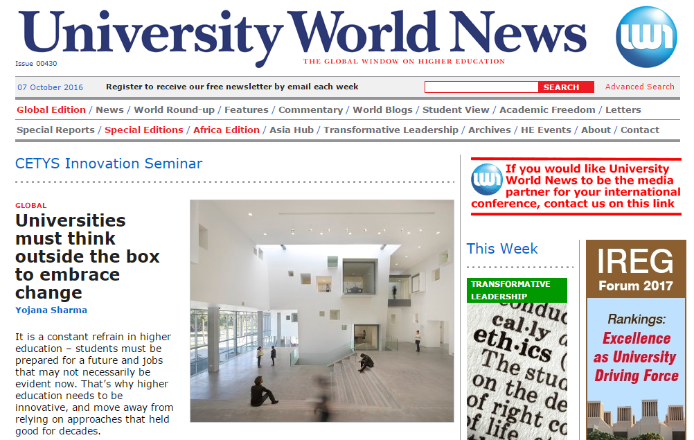 Innovation in Higher Education-University World News