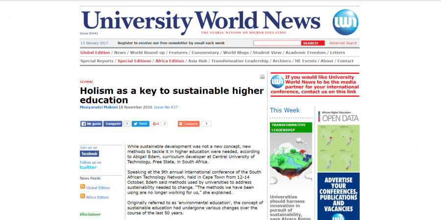 Holism as a key to sustainable higher education