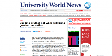 Building bridges not walls will bring greater innovation-University World News
