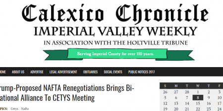 Trump-Proposed NAFTA Renegotiations Brings Bi-National Alliance To CETYS Meeting