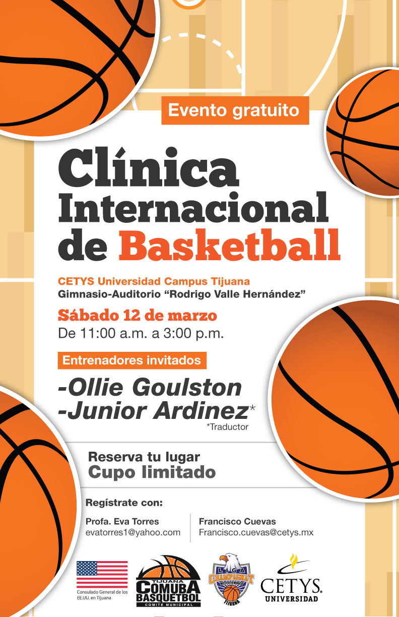 Invitan a Clínica Internacional de Baloncesto - CETYS