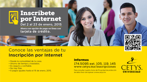 Inscríbete por Internet ¡Ahorra tiempo!