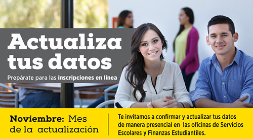 Ya es noviembre ¡Actualiza tus datos!