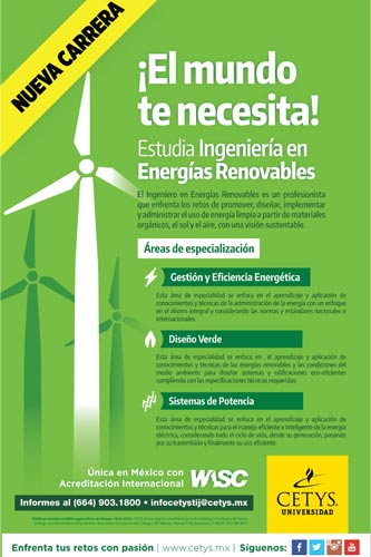 Estudia Ingeniería en Energías Renovables