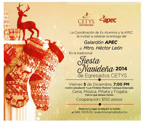 Invitan a egresados a Fiesta Navideña 2014