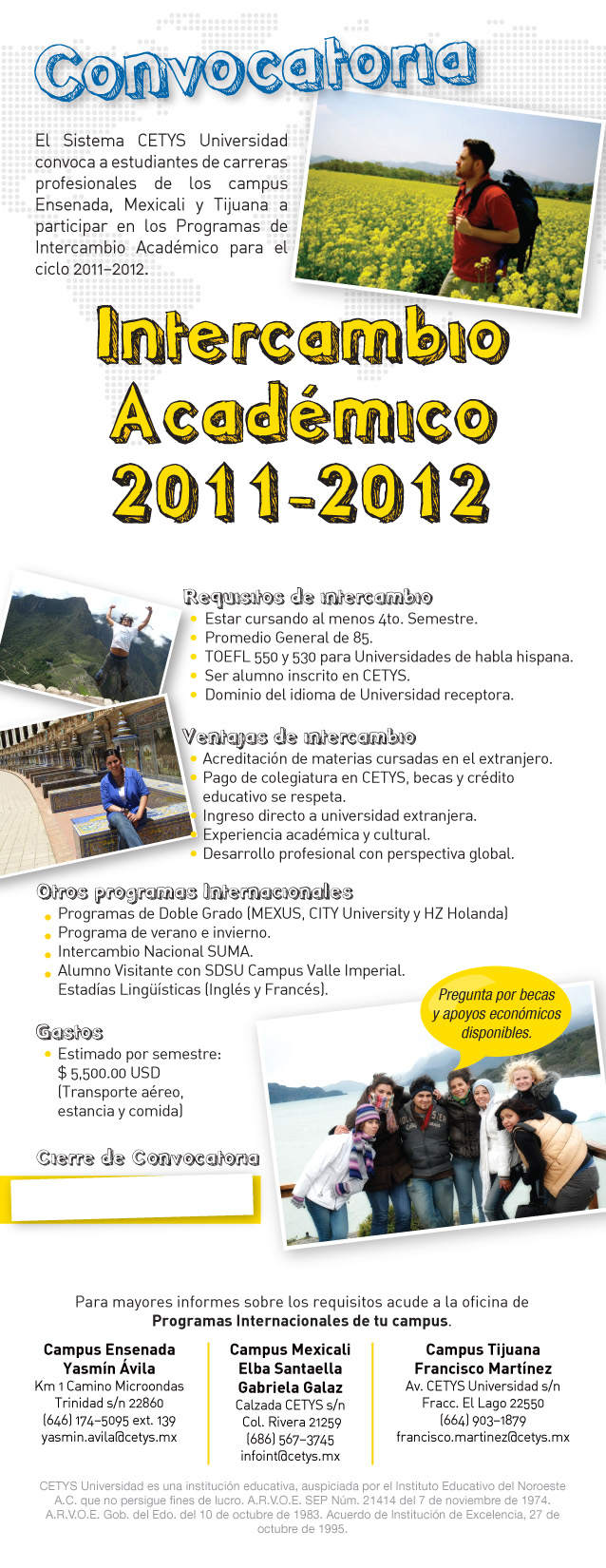 Convocatoria Intercambio Internacional y Doble Grado
