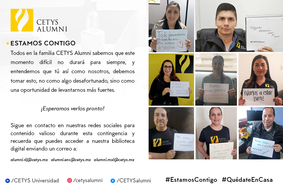 En CETYS Alumni ¡Estamos contigo!