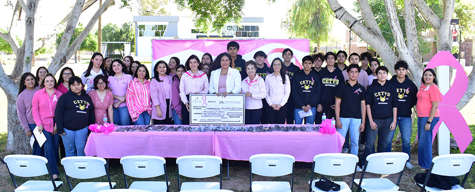 Prepa CETYS entrega donativo rosa a Fundación Mujeres que Viven